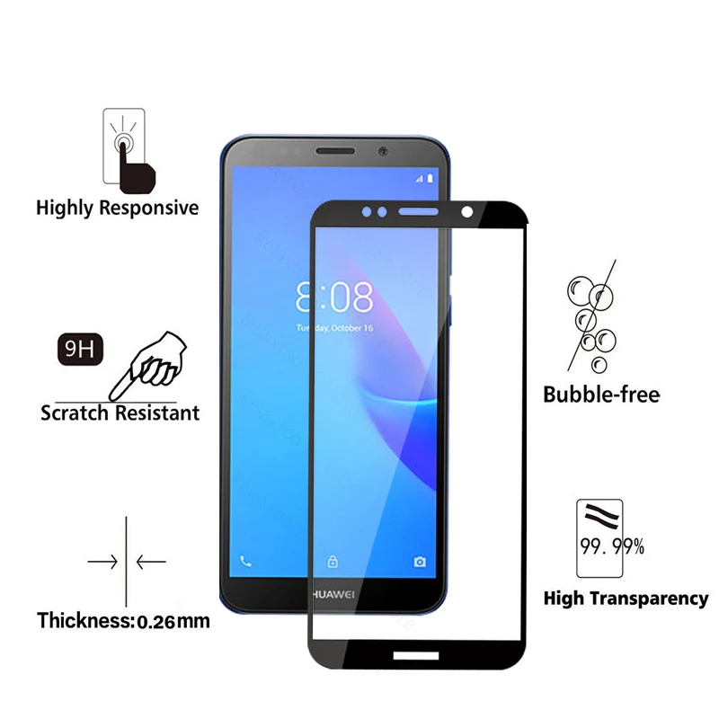 Закаленное стекло с полным покрытием для huawei y5 lite 2018 защитное на y 5 light y5lite