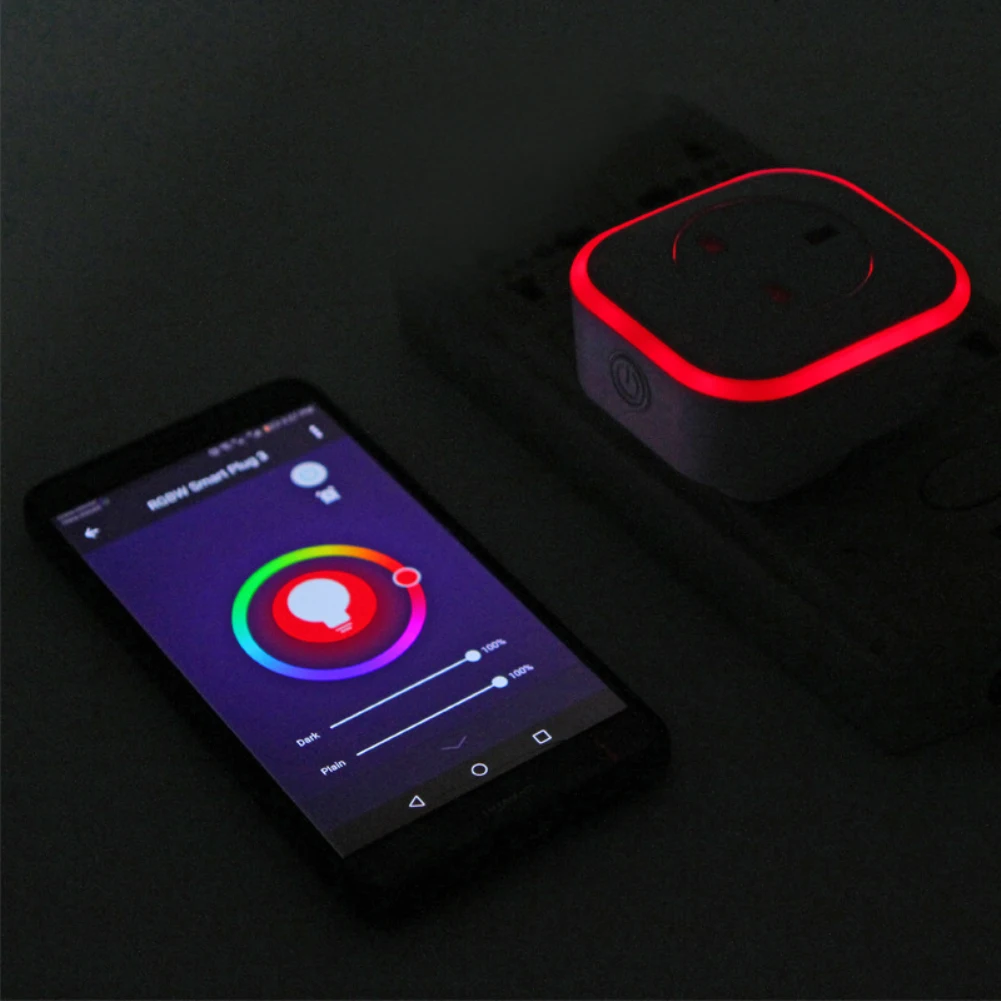 RGB светодиодный свет WiFi умная розетка Великобритания ЕС переходник с дистанционным управлением для Google Home Mini Alexa IFTTT умный выбор времени переключатель работы