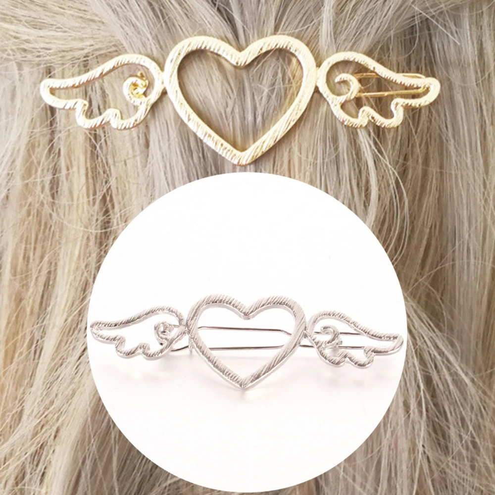 2 шт. золотые серебряные украшения полые крылья любви Hairpinsretro стиль аксессуары