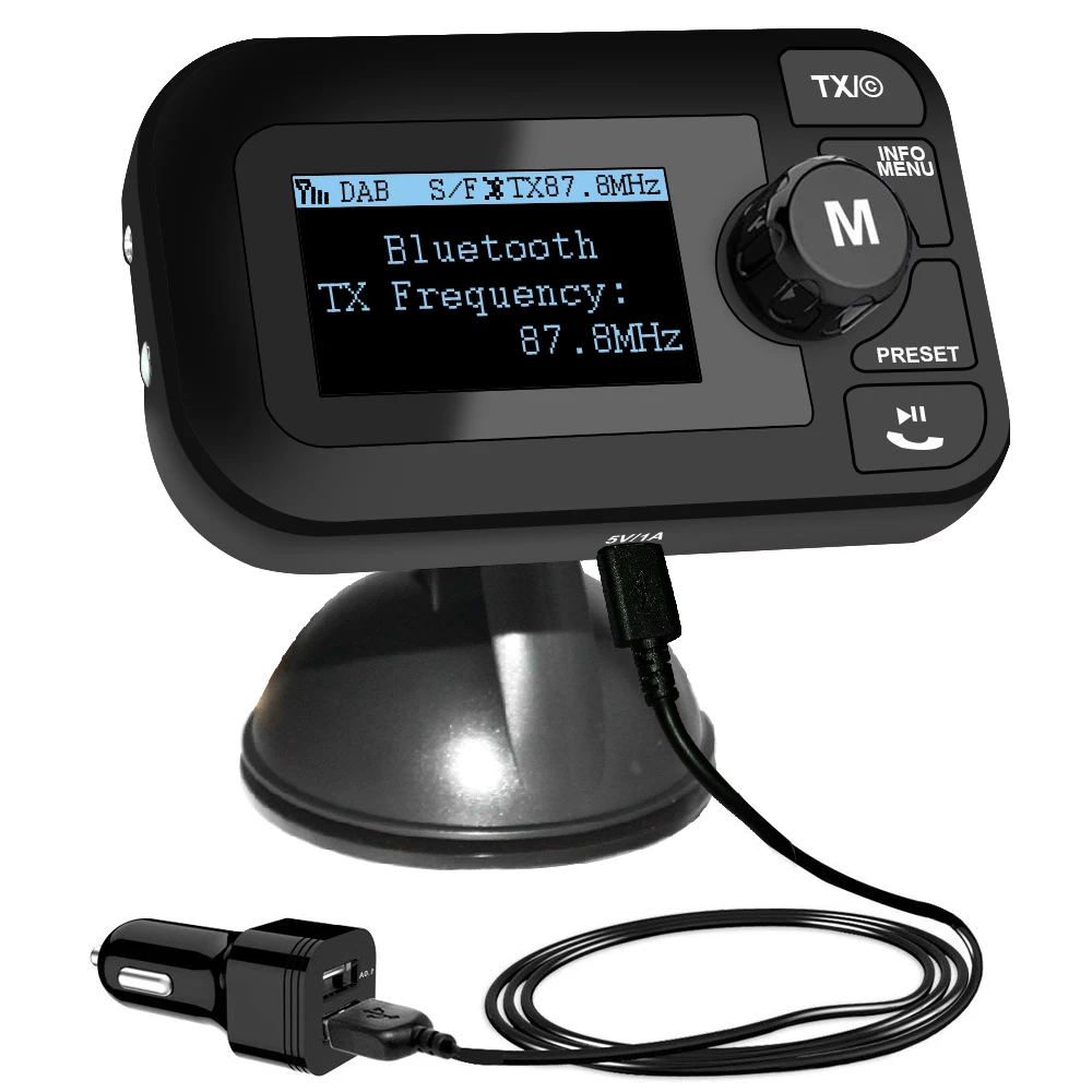 In Car DAB цифровое радио с fm передатчиком 2 3 &quotЖК экран Bluetooth приемник Micro SD/TF карта