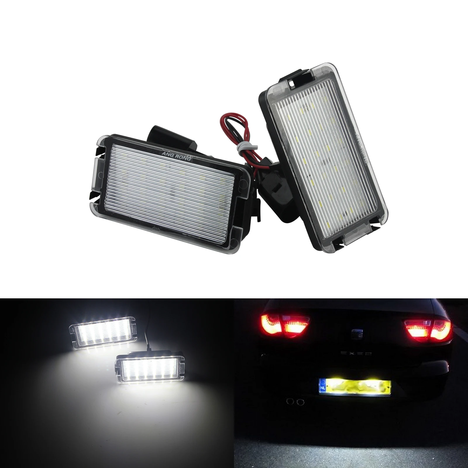 2X светодиодные лампы ANGRONG для номерного знака Seat Cordoba Leon светодиодный LED o MK2 MK3