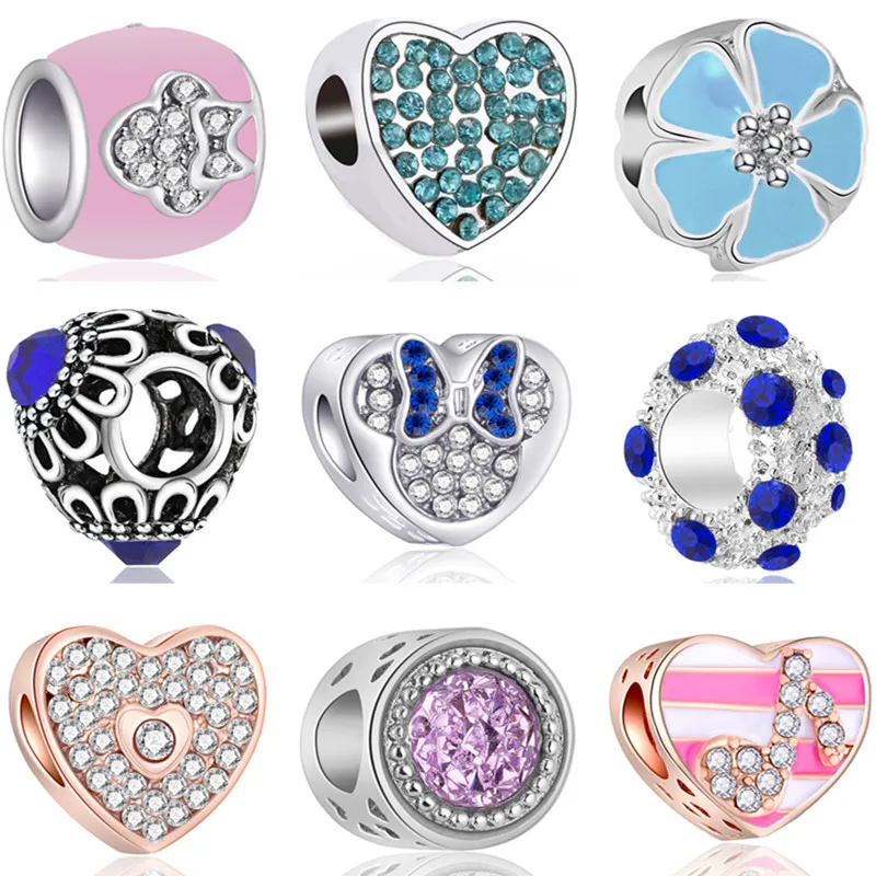 Летние ювелирные изделия Эмаль мультфильм Микки листья сердца цветы Подвески со