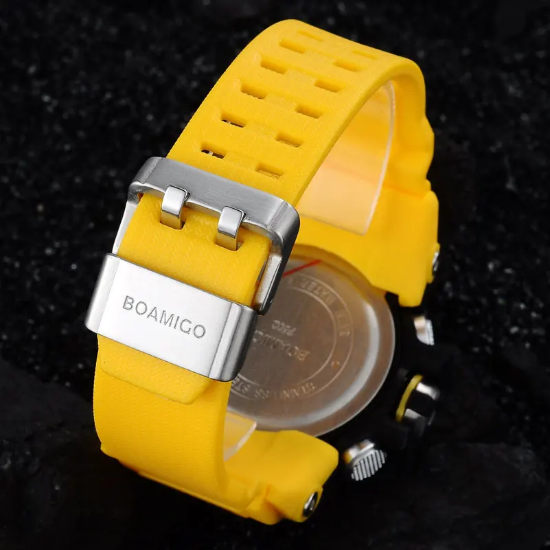 

Men Sports Watches BOAMIGO Brand Digital LED Quartz Rubber Military Wristwatches Waterproof Analog Male Clock Relogio Masculino