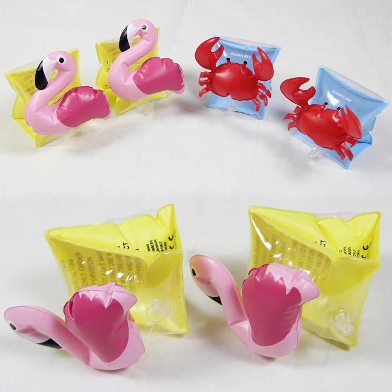 Симпатичные Надувные повязки на руку для плавания в виде фламинго поплавки детей