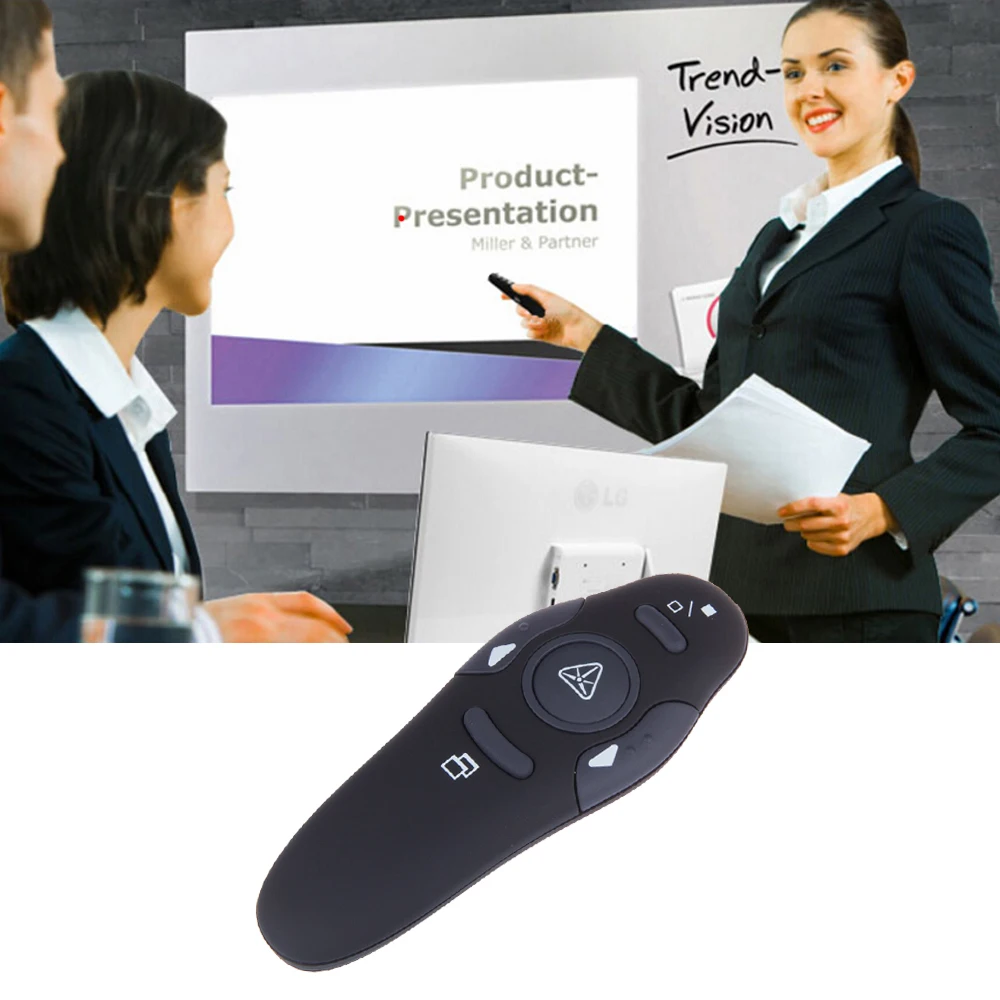 FORNORM Wireless Presenter with Red Laser Pointers Pen USB RF Remote Control Page for Turning PPT Powerpoint Presentation | Электроника