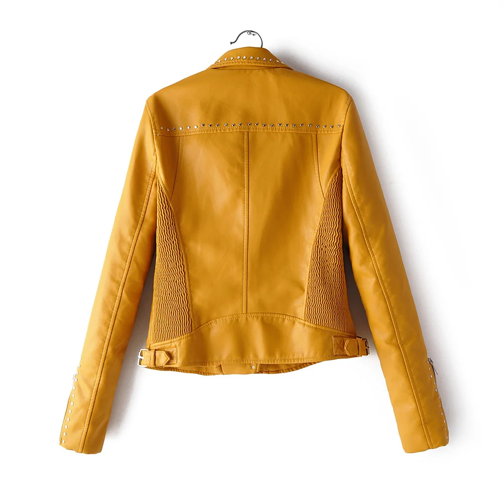 Красный Кожезаменитель куртки Байкерская женщина ривердейл молния lederjacke damen отложной воротник пальто с кожаными рукавами