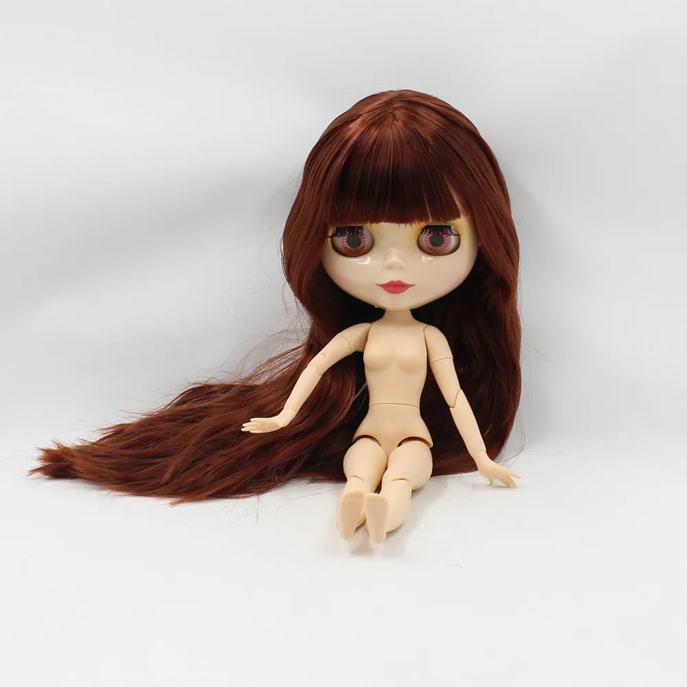 Кукла ICY DBS Blyth красные прямые длинные волосы для суставов блестящее лицо белая