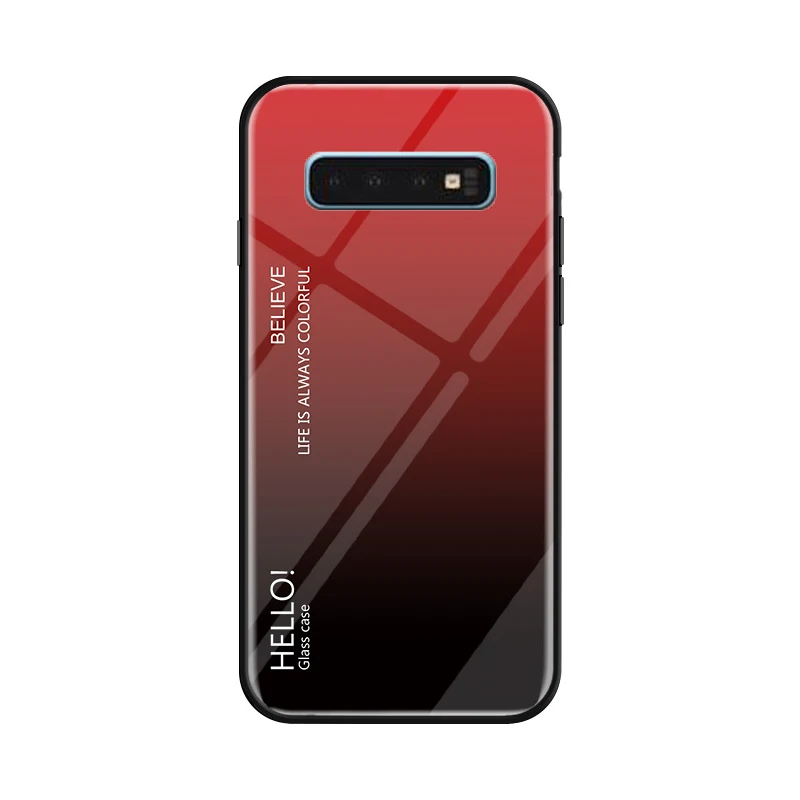 Для Samsung Galaxy S10 5G чехол градиентное закаленное стекло мягкий силиконовый Край
