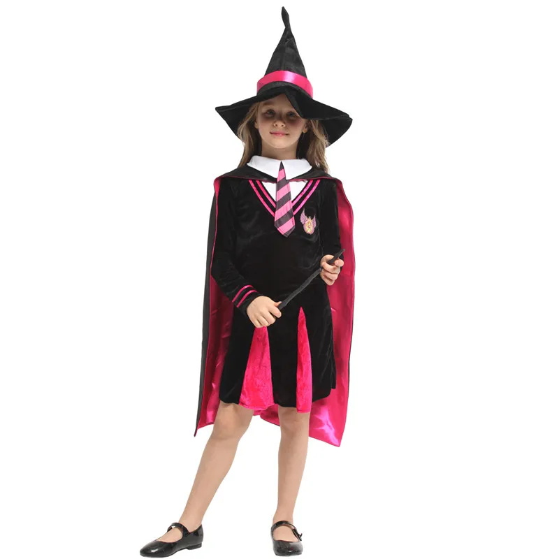 M-XL Girls Halloween Magician Costumes Kids Children Sorceress Witch Cosplays Purim Carnival Stage play Masquerade party dress |