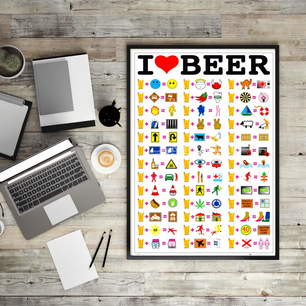 Картина с надписью I Love Beer на холсте настенный постер для украшения гостиной дома