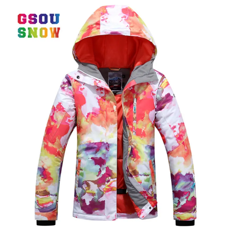 GSOU SNOW Brand Лыжная куртка женский лыжный костюм камуфляж сноуборд водостойкая