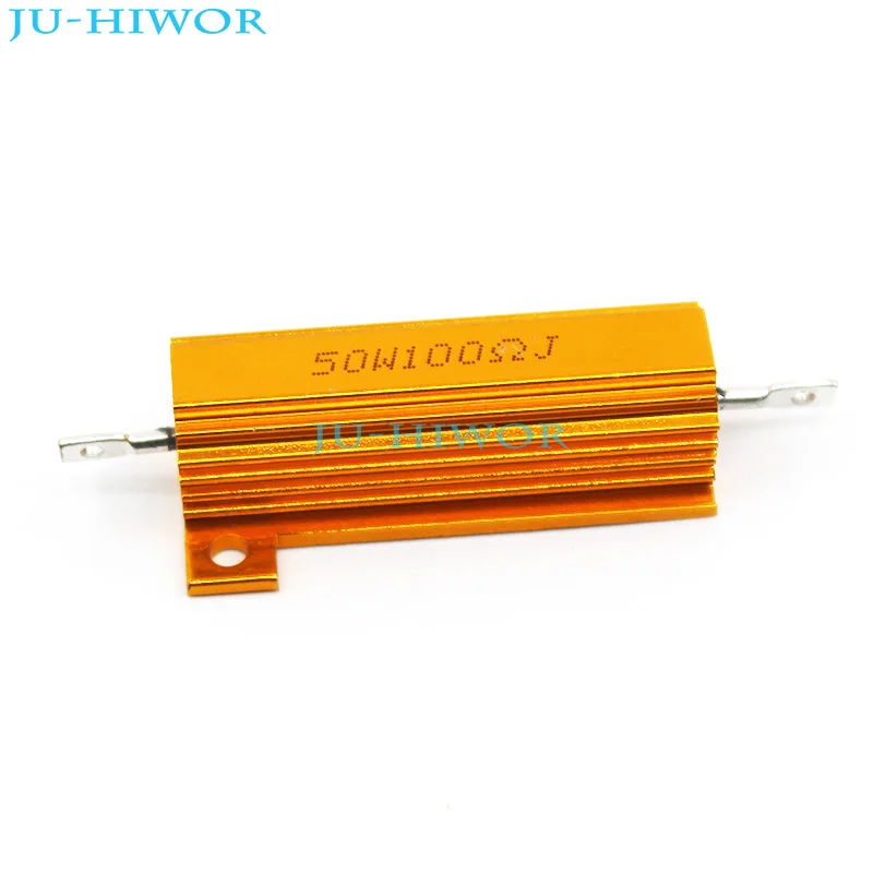 (2 шт./лот) RX24 100 Ом 100R 50 Вт алюминиевый мощный резистор с металлическим корпусом