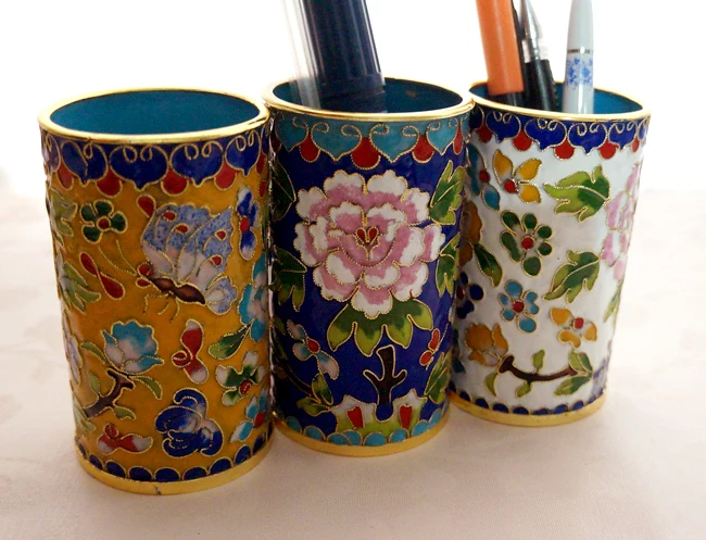 Китайский стиль особенности Пекин cloisonne держатель ручки медная шина Золотой провод держатель ручки