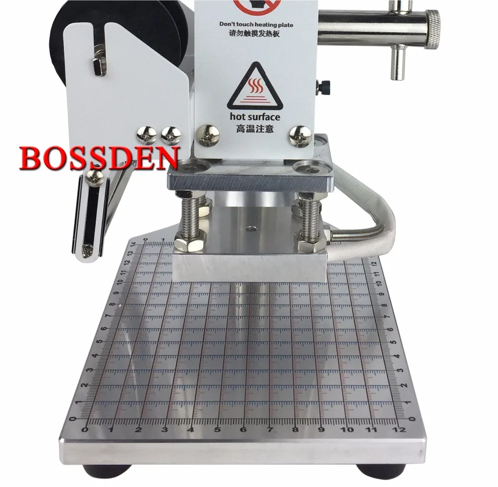BOSSDEN Цифровая ручная машина для горячего тиснения фольгой бумаги кожи дерева ПВХ