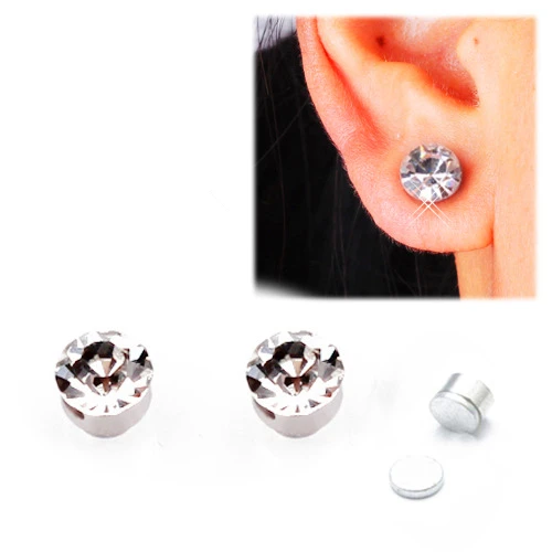 ГОРЯЧИЕ ПРОДАЖИ 6 ММ женщины магнит Серьги стержня мужчины 10 цветов Мода CZ