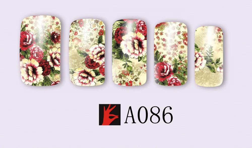 12 упак./лот переводка NAIL ART наклейки на ногти татуировки слайдера полное покрытие