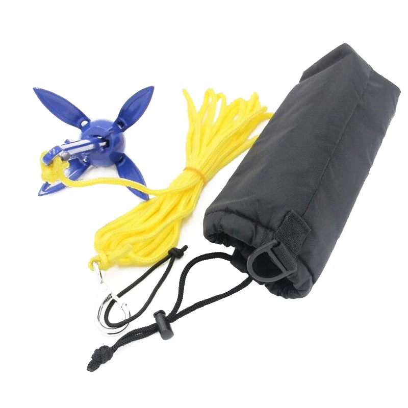 

Newly Foldable Aluminum Anchor Kit with Rope for Canoe Kayak Small Boat 19ing