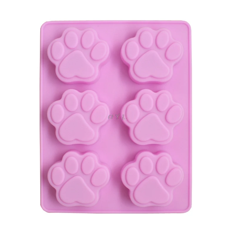 

1pcs Paw Print Soap Ice Cream Chocolate Cake Plaster Silicone Mold Fun Maker NEW
