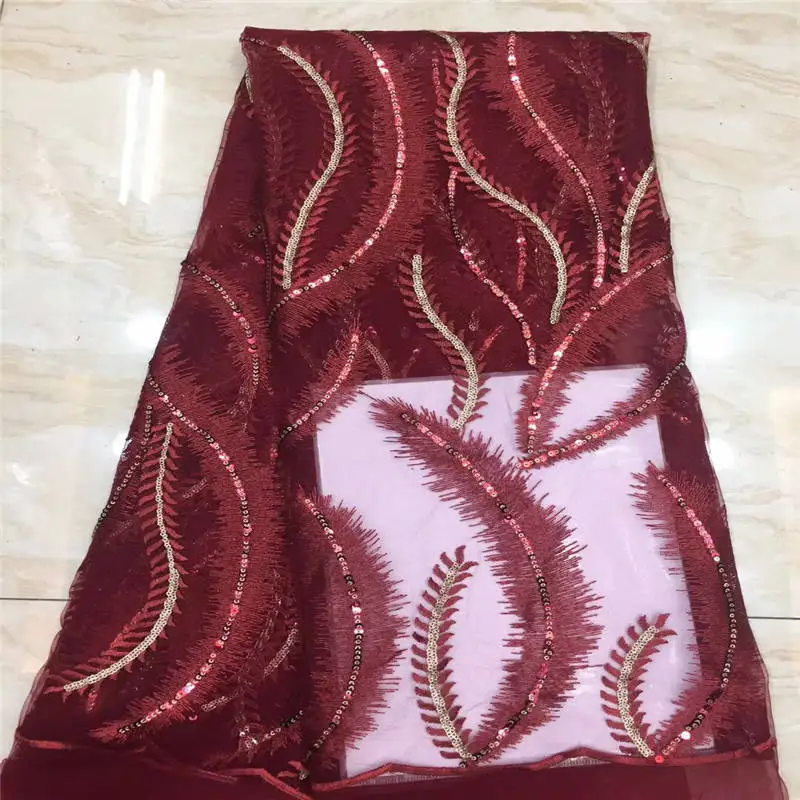 Африканская Тюлевая кружевная ткань 2019 вышитая в нигерийском стиле Свадебная