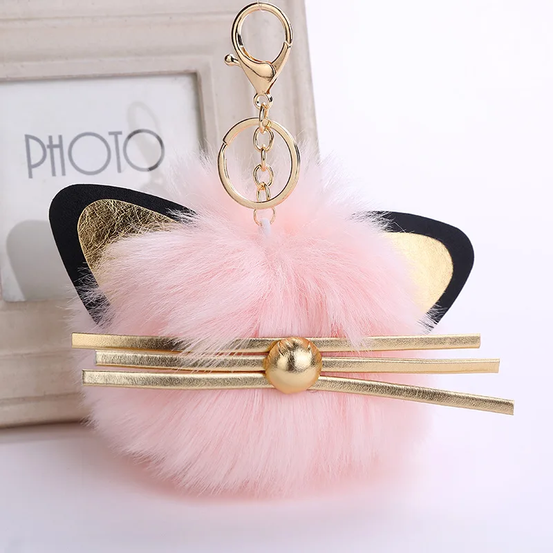 Милый ховой шарик автомобильный брелок с кошкой для женщин и мужчин подвеска