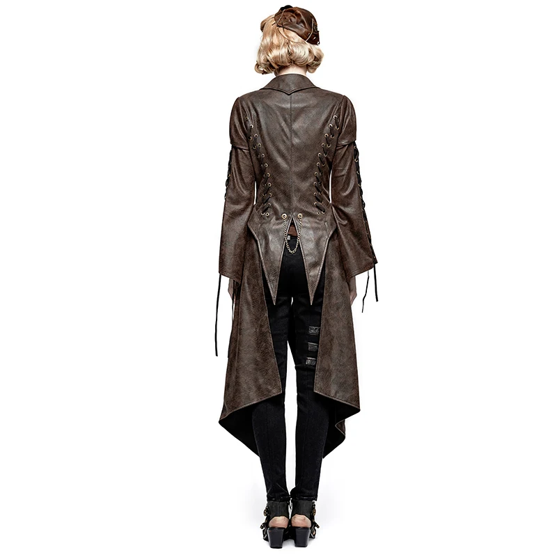 Женская Повседневная куртка в стиле панк длинная Съемная для косплея готическом