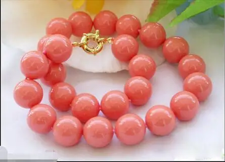 Оптовая цена, 16 новинка, ^^^ подлинное ожерелье с жемчужными круглыми бусинами 8 мм раковины Южного коралла, 18 дюймов