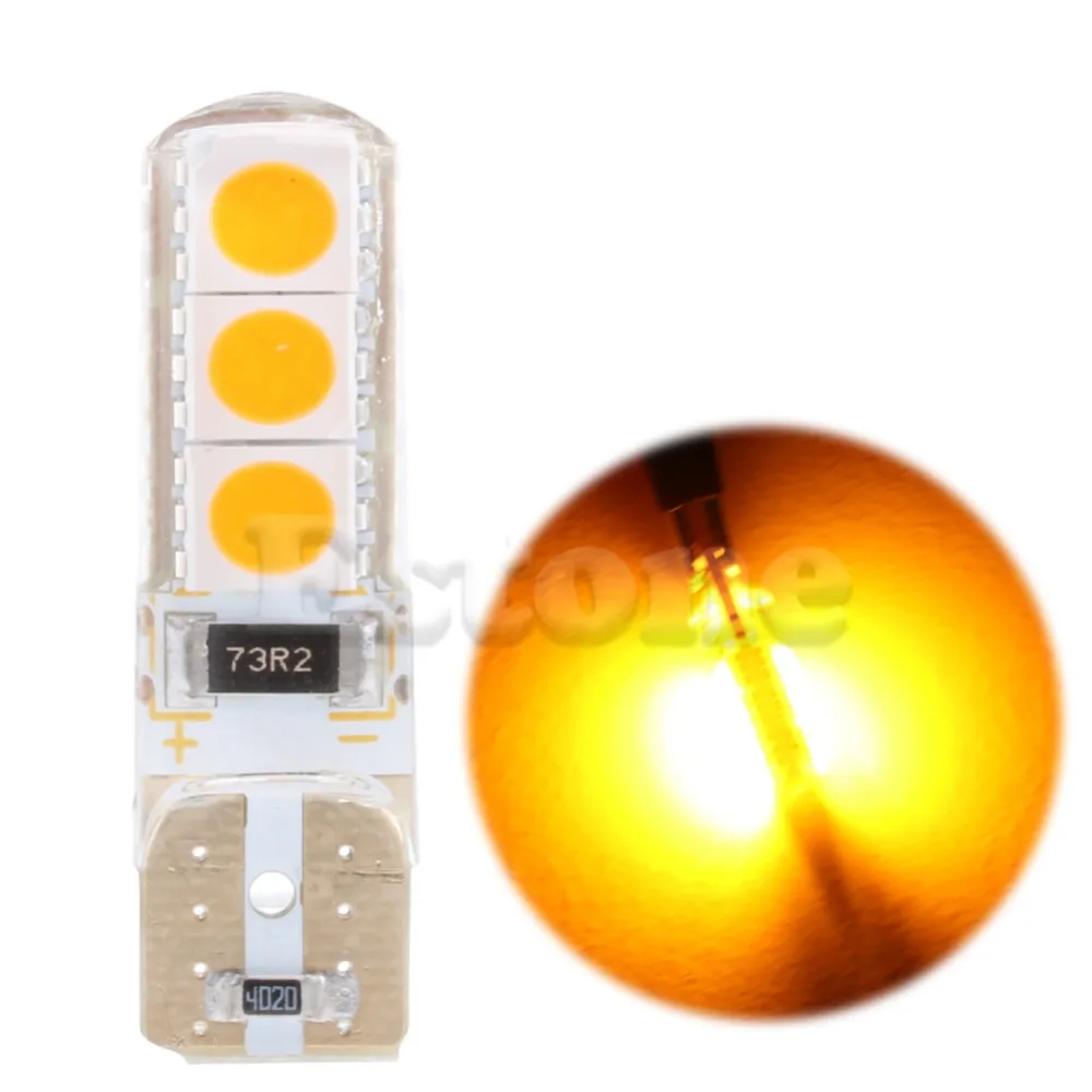 

1PC T10 12V 6 LED SMD 5050 Silica Gel Car Interior Door Reading Ice Blue