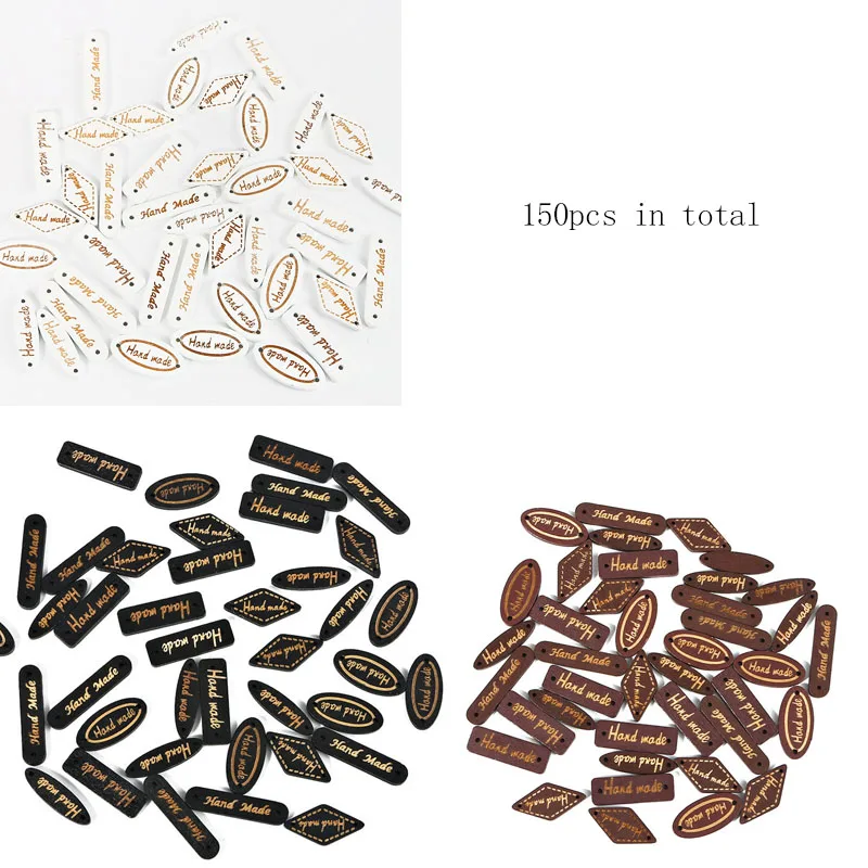 150pcWhiteBlackBrown 50 шт/150 шт ручной работы деревянный разделитель для бисера бусины деревянные этикетки теги кнопок для поделок соединители для украшения ювелирных изделий - Цвет: 150pcWhiteBlackBrown