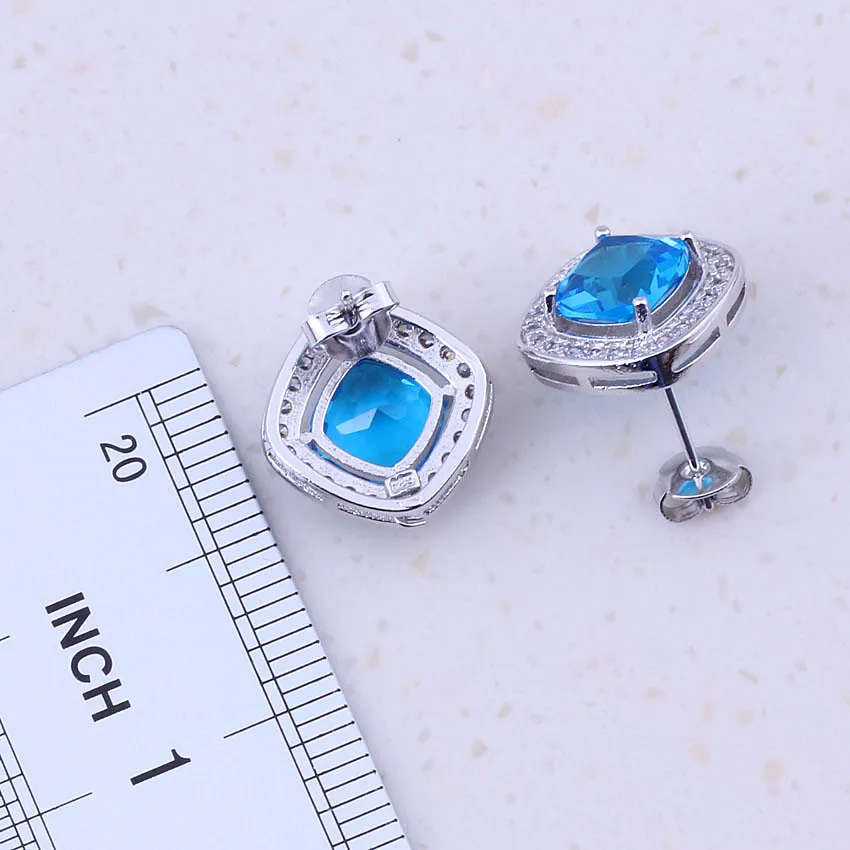 Женский комплект из колье и серёг серебра 925 пробы | Украшения аксессуары