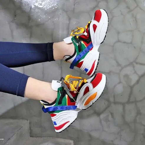2019 для женщин кроссовки увеличивающие рост 6 см INS Ulzza Harajuku амортизацию Высота