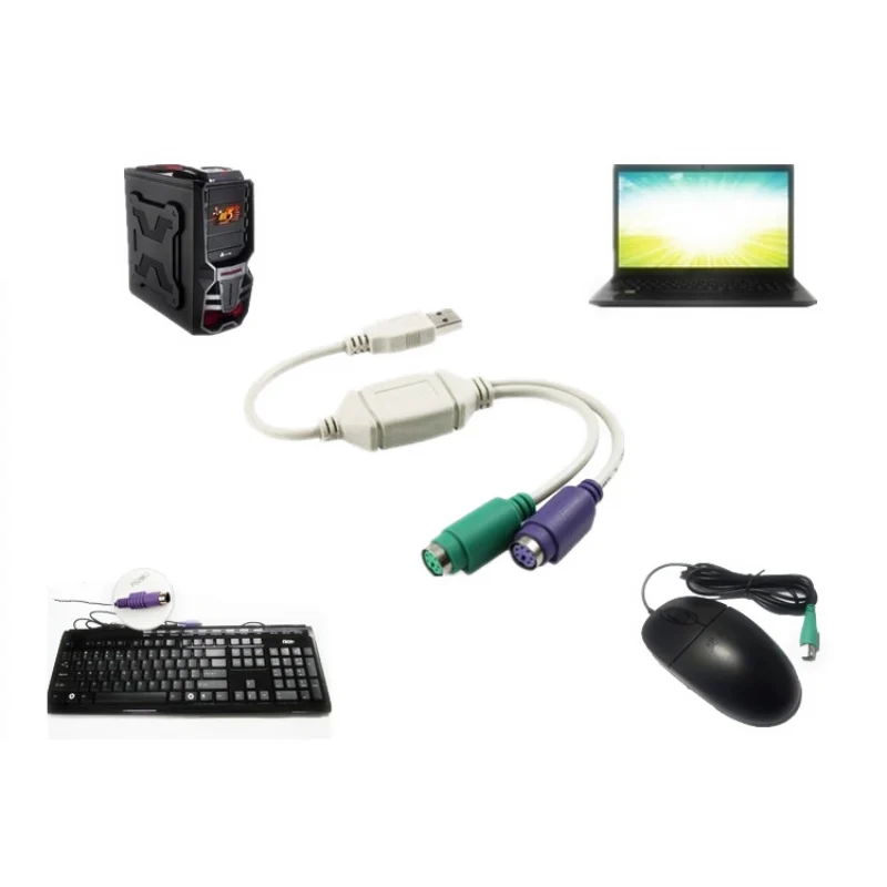 Переходник с USB на PS/2 для мыши и клавиатуры|Кабели USB| |