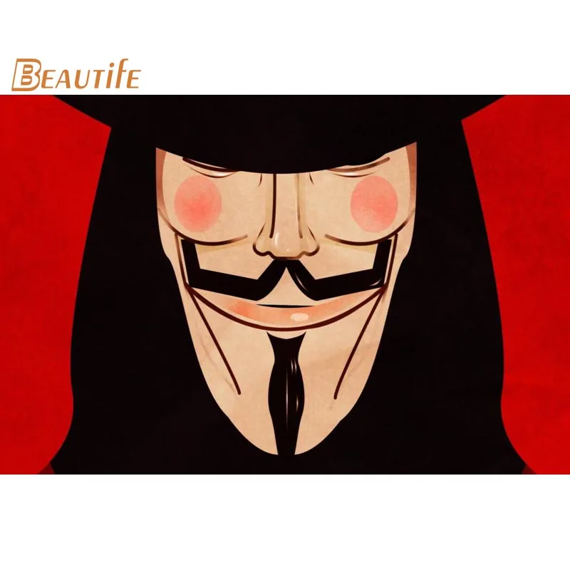 Новое поступление V for Vendetta плакат ткань Шелковый украшения дома настенный