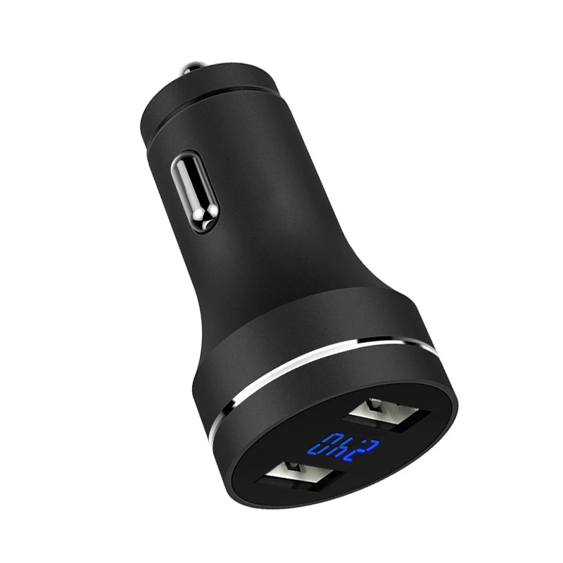 Автомобильное зарядное устройство В 5 в 2.4A со светодио дный ным дисплеем Универсальный двойной Usb телефон автомобильное зарядное устройство для Xiaomi mi8 для iPhone X 8 xs зарядное устройство Usb для планшета