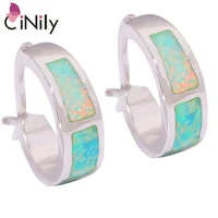 cinily created green fire opal silver plated earrings wholesale retail for women jewelry earrings 13mm oh2660