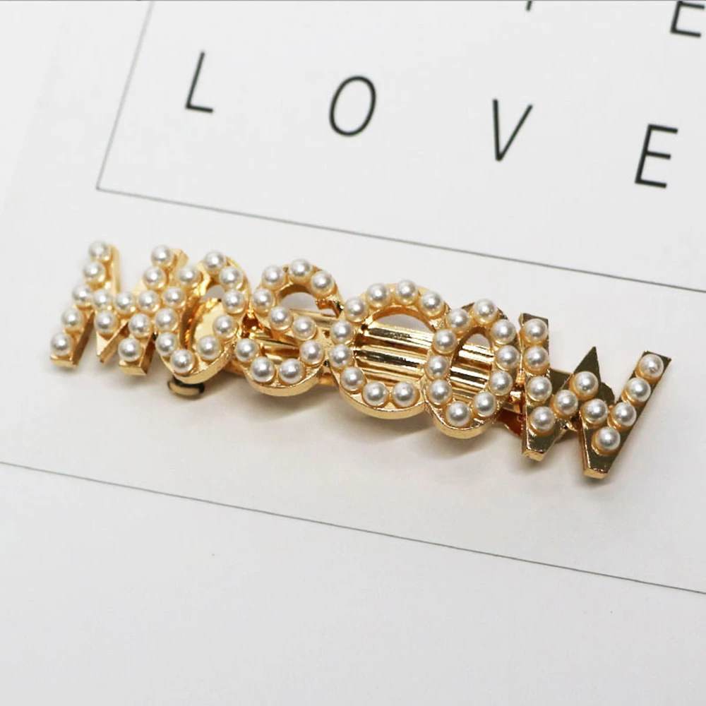 Новинка модные женские жемчужные заколки для волос Нью-Йорк Токийский Париж