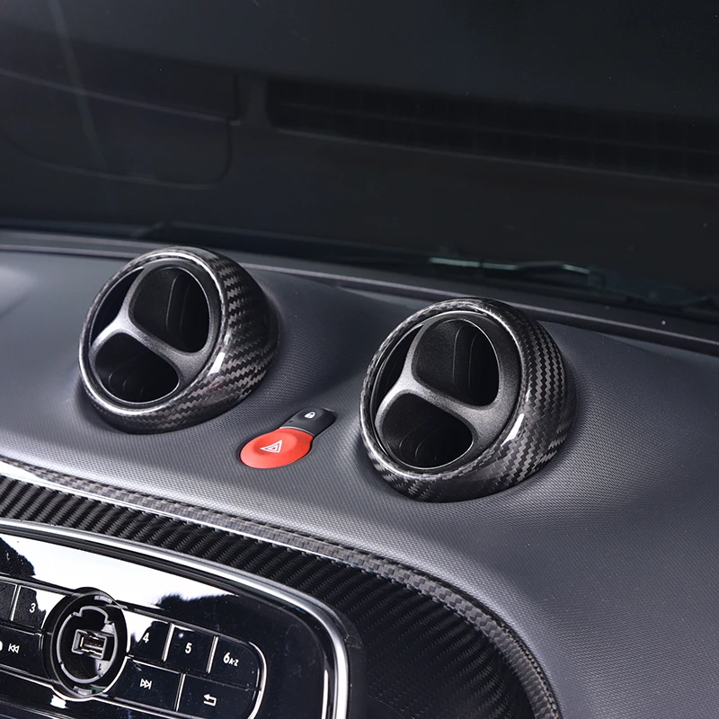 4 шт. для smart 453 fortwo forfour автомобильный Кондиционер Вентиляционное украшение автомобильный аксессуар наклейка интерьер углеродного волокна Стайлинг