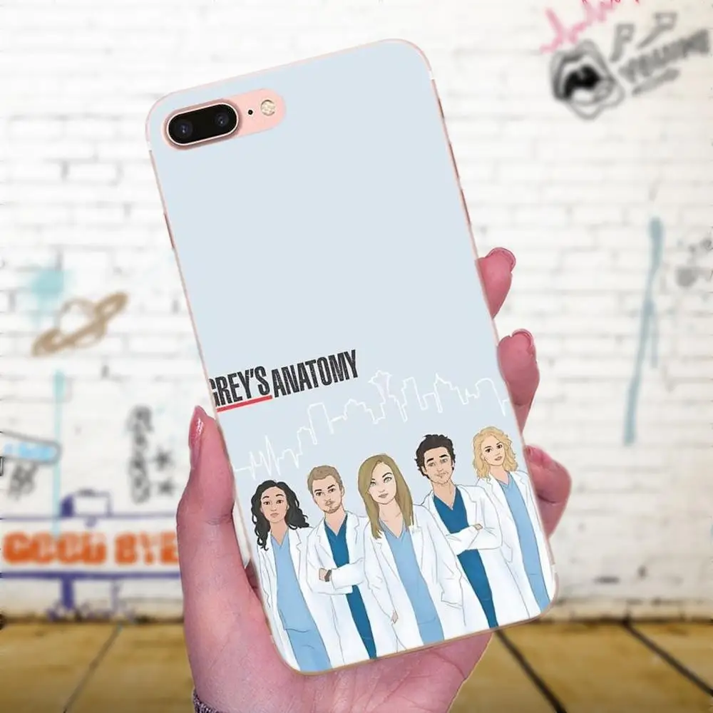 Стетоскоп для Apple iPhone 4 5 5C 6 6S 7 8 Plus X XS Max XR с принтом из ТПУ и анатомией серого
