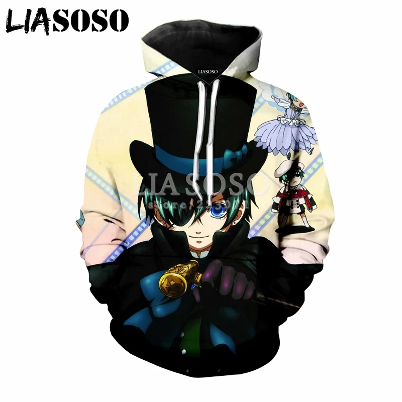 LIASOSO зимняя новая мода для мужчин и женщин 3D принт Аниме Черный дворецкий