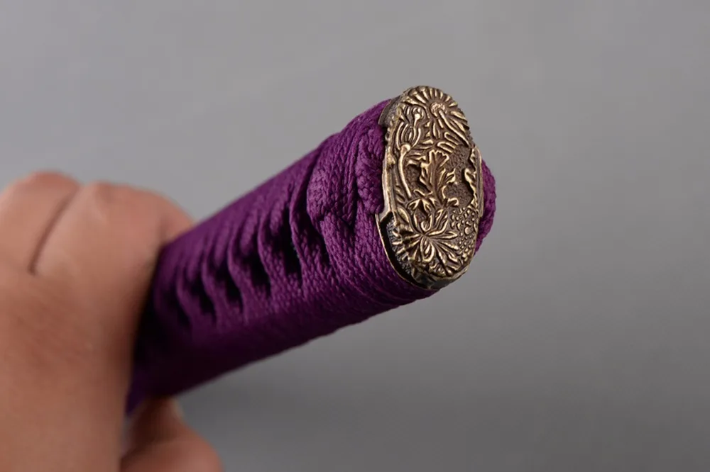 Изысканная искусственная древесина Tsuka для японского меча Катаны с фиолетовым