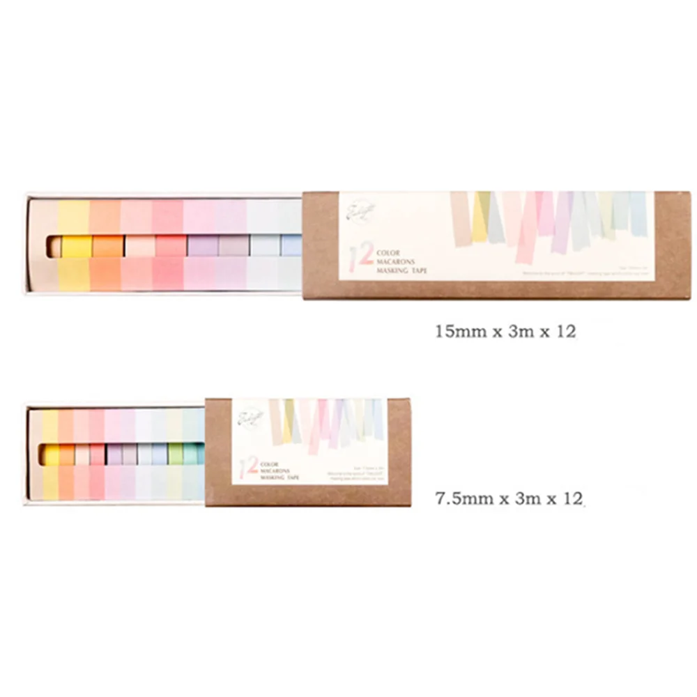 12pcs Cute Washi Tape Adhesive Kawaii Stationery Masking Tapes DIY Album Diary Scrapbooking Decorative Label Sticker Supply|Офисный