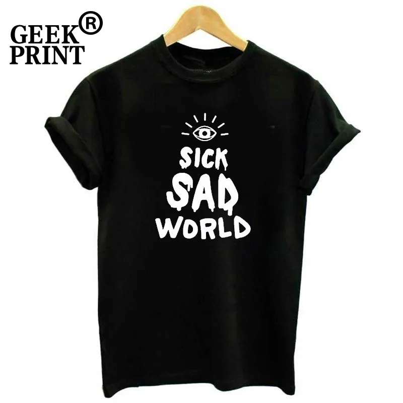 Женская футболка с буквенным принтом Sick Sad World забавные женские футболки для