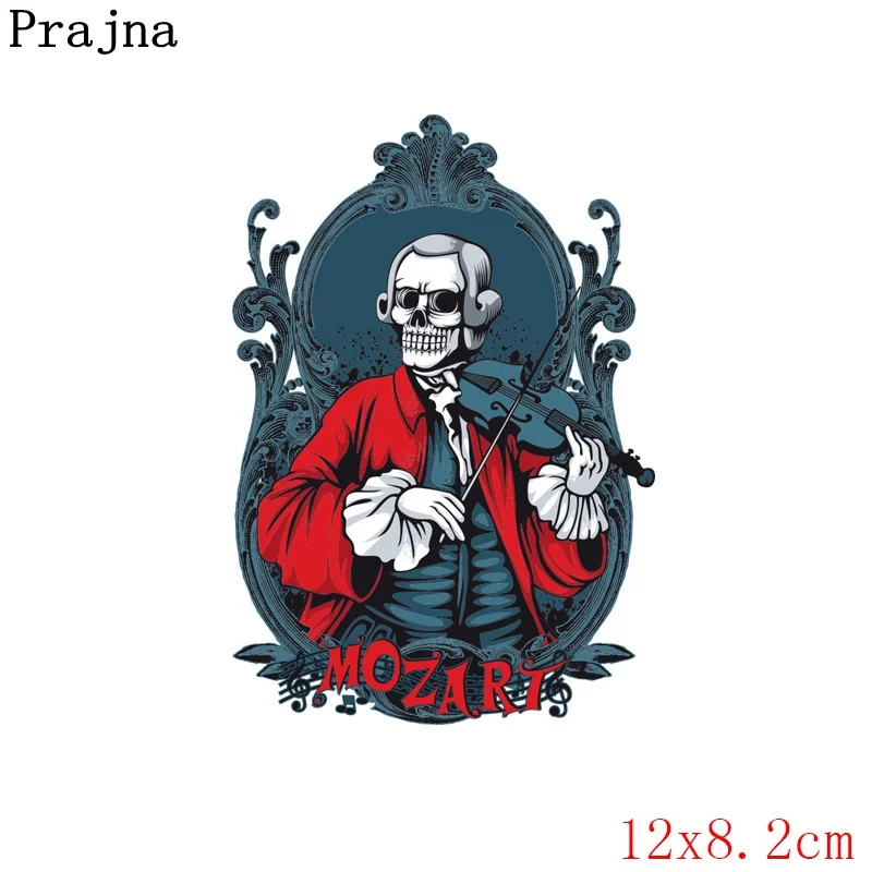 Аппликации с рисунком музыканта Prajna в стиле панк термотрансферные нашивки для