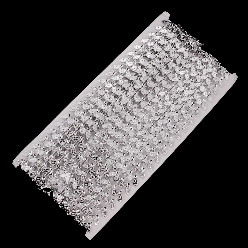 

10 ярдов хрустальные листья Стразы цепочка Лента отделка швейная аппликация серебро