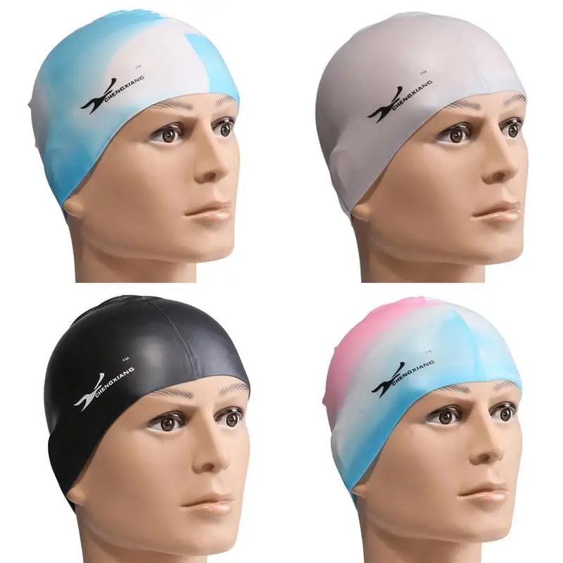 Водонепроницаемая силиконовая шапочка для плавания Мужская и женская мужчин