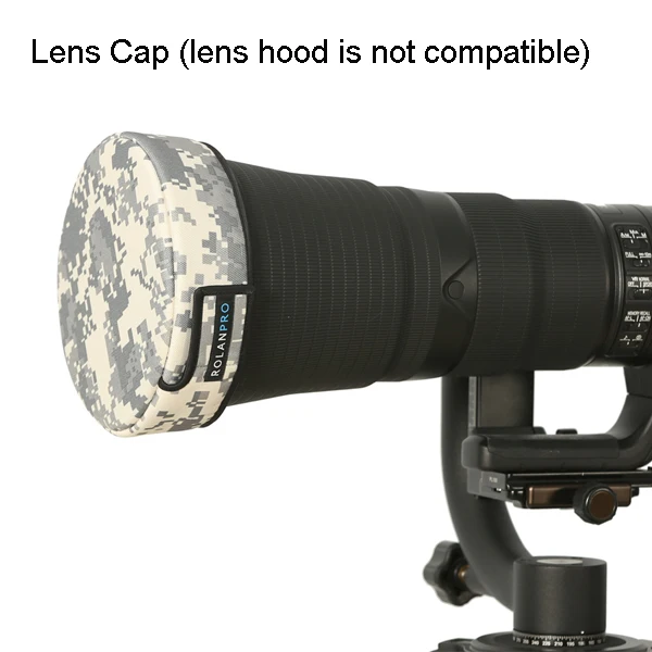 Lens Cap B ROLANPRO Защитная крышка для объектива цифрового однообъективного зеркального Кепки камуфляжная куртка короткий телеобъектив Пистолеты Костюмы для Sigma Tamron цифровой зеркальной камеры Canon Nikon 300/400/500/600/800 мм - Цвет: Lens Cap B