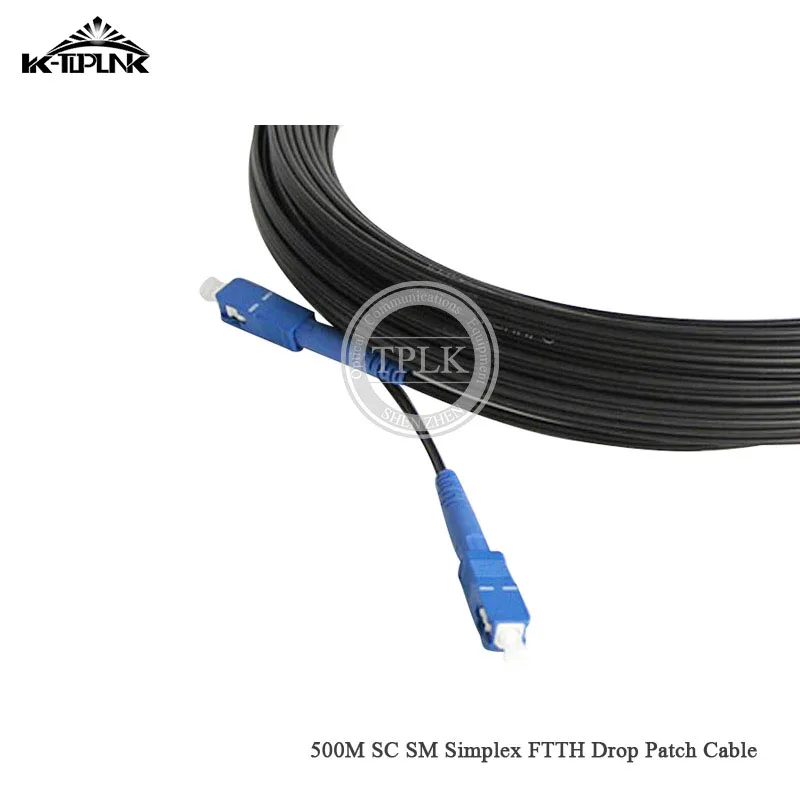 500 м SC SM SX FTTH прямой патч-кабель одномодовый Черный наружный волоконно-оптический