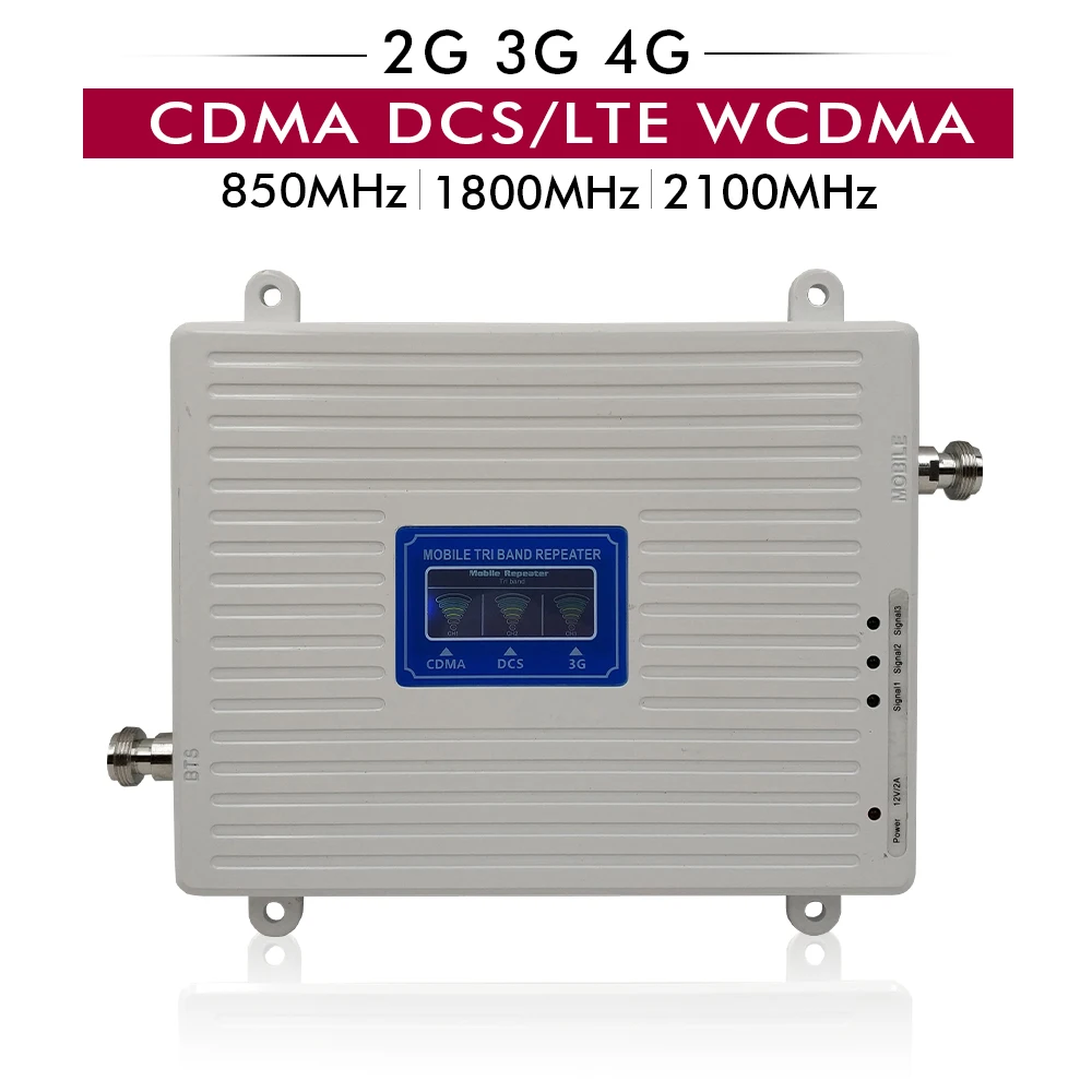 Усилитель коэффициента усиления 65 дБ трехдиапазонный усилитель CDMA 850 DCS/LTE 1800 WCDMA