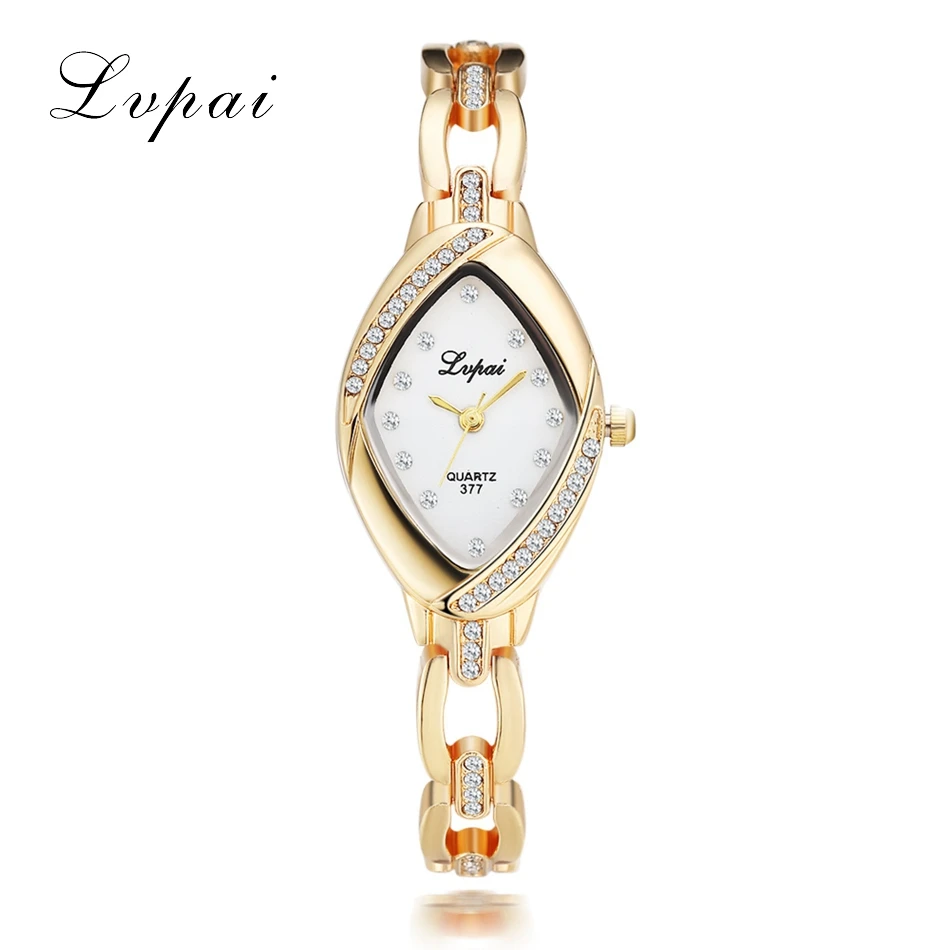

Lvpai Dropshipping Luxury Ladies Bangle Watches for Women Rhombus Cheap Gold Rhinestone Watch Dress Quartz Wrist Clock Watches