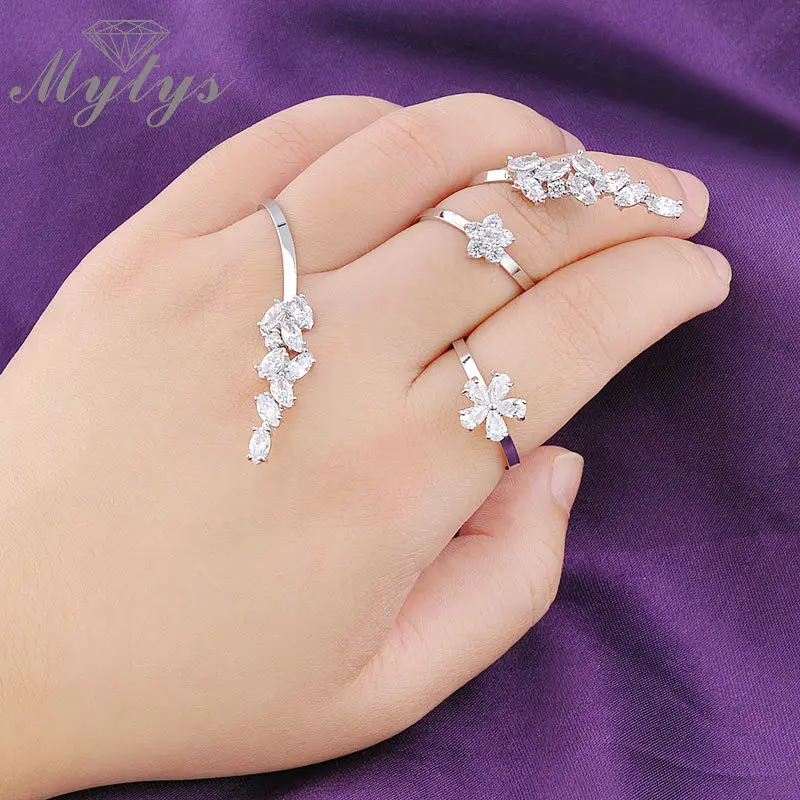 Mytys Регулируемый свободный размер 3 кольца на пальцы ааа высокого уровня