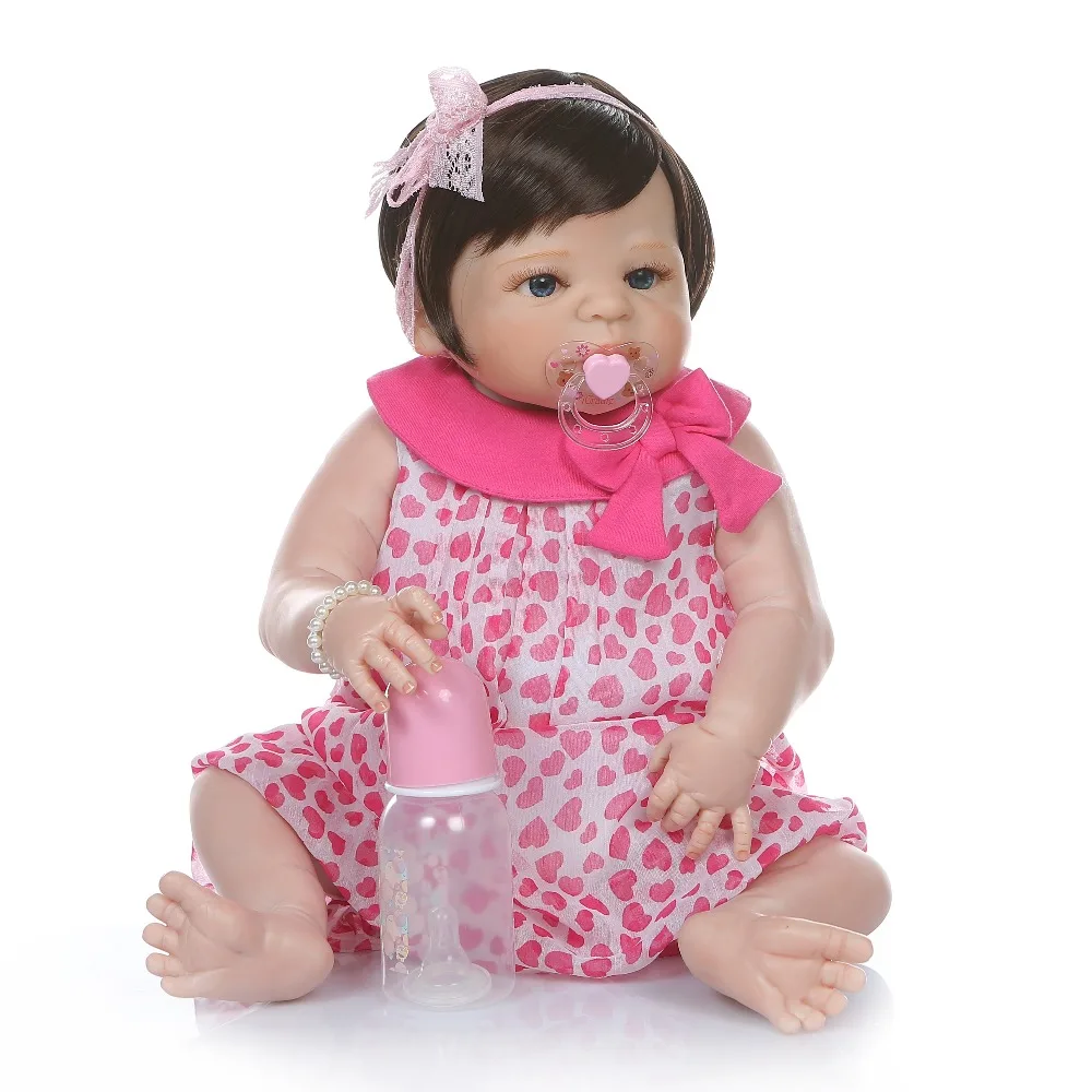 NPK 56 см кукла bebe reborn baby girl victoria силиконовая игрушка для ванны с полным корпусом 100%
